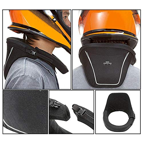 Williamly Bracedero De Cuello De Motocicleta para Adultos con Tira Reflectante, Protector De Cuello De Moto, Descansos De Cuello, Soporte De Cuello Suave Alivia Dolor & Presión En Columna Vertebral