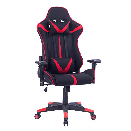 WOLTU Racing Silla, Gaming Silla de Escritorio Asiento de Tela Silla Oficina Silla de Ordenador Silla Giratoria de Oficina Silla de Trabajo Ajustable Silla BS38