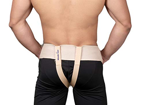 Wonder Care® - Cinturón de hernia inguinal para hombres para aliviar el dolor antes de la cirugía Para hernia doble inguinal o deportiva Braguero con 2 almohadillas de compresión removibles y correas ajustables en la ingle A-103