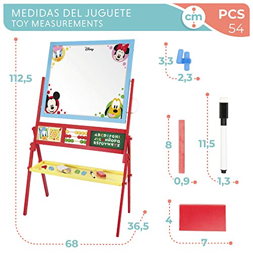 WOOMAX - 2 en 1 Pizarra infantil para niños niñas - Pizarra blanca magnetica infantil con Abaco, Reloj aprender las horas, Abecedario Pizarra de madera Juegos Juguetes Educativos niños 3 años