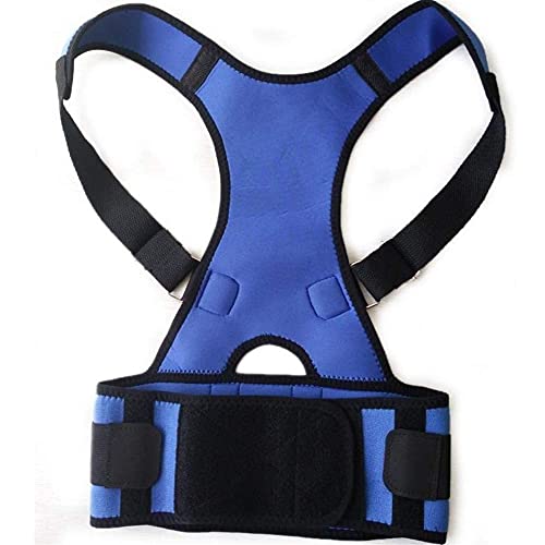 WULAZL Soporte de Espalda Ajustable Corsé Columna Vertebral Espalda Hombro Soporte Lumbar Cinturón de Soporte Corrector de Postura Abrazadera Evita Que se encorve ZQHSB