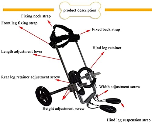 WXFCAS PET SILLACHAIR PERRO SILLA SILLA SILLA SILLA SILLAZA DE SILLAZA for PIERNAS DE PIERNAS DOG MOBILIDAD ARNIMIENTO Silla de ruedas con discapacidad for discapacitados Pierna trasera Pierna auxilia