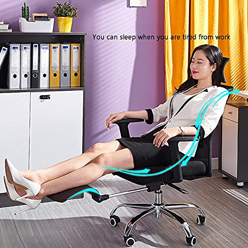 WXIANG Confort sedentario Silla De Escritorio Silla De Oficina Ergonómica con Reposabrazos Ajustable Malla Transpirable Atrás para La Sala De Estudio Dormitorio Home Office Almohadilla Transpirable