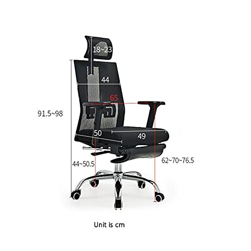 WXIANG Confort sedentario Silla De Escritorio Silla De Oficina Ergonómica con Reposabrazos Ajustable Malla Transpirable Atrás para La Sala De Estudio Dormitorio Home Office Almohadilla Transpirable