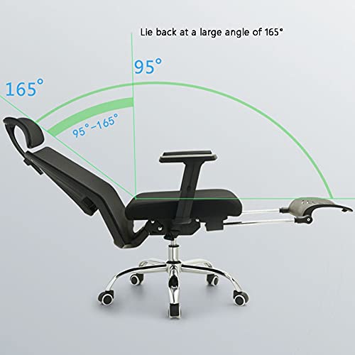 WXIANG Confort sedentario Silla De Escritorio Silla De Oficina Ergonómica con Reposabrazos Ajustable Malla Transpirable Atrás para La Sala De Estudio Dormitorio Home Office Almohadilla Transpirable