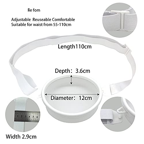 WYFC Ostomy Funda Impermeable Stoma Asistencia de baño Ajustable Blanco Diámetro 12 cm Profundidad 3.6cm Dentro de la Cintura 110 cm cómodo incontinencia Transpirable Productos Bolsas de Drenaje 807