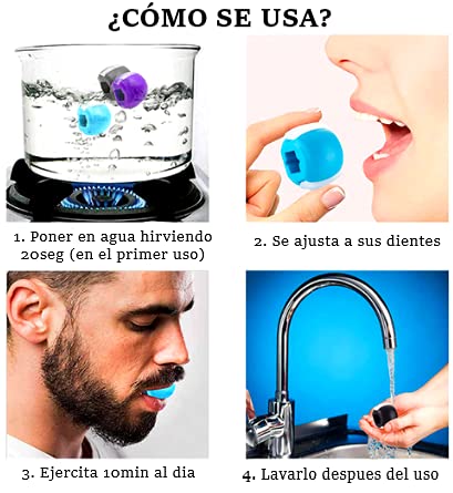 [x3 pack] Bolas para Ejercitar La Mandíbula – 3 Intensidades diferentes para Tonificar La Cara - Herramienta de Belleza y Activación de músculos Faciales para Hombres y Mujeres