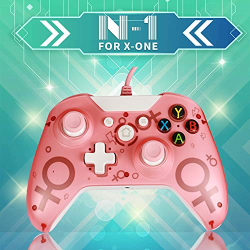 Xbox One Mando Ultrafino para Windows PC 7/8/10, Controlador para Juegos con Cable USB Joystick de Microsoft para terceros de Xbox Ones, Gamepad xboxOne X, Joypad Xbox One Elite (Pink)