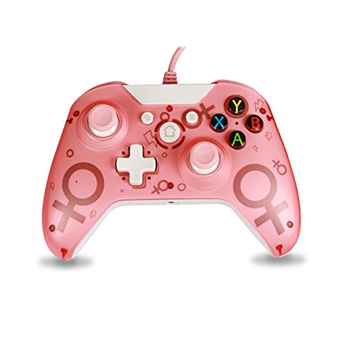 Xbox One Mando Ultrafino para Windows PC 7/8/10, Controlador para Juegos con Cable USB Joystick de Microsoft para terceros de Xbox Ones, Gamepad xboxOne X, Joypad Xbox One Elite (Pink)