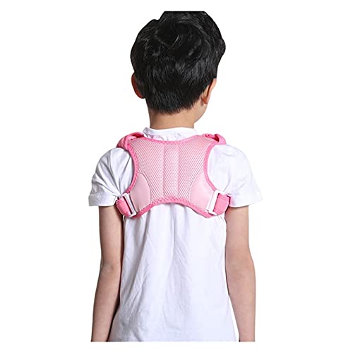 XCBHJXD Niños Ajustables Postura Corrector Trasera Cinturón de Soporte para niños Corsé ortopédico para niños Espalda Espalda Lumbar Tirantes de Hombros (Color : Pink, Size : M)