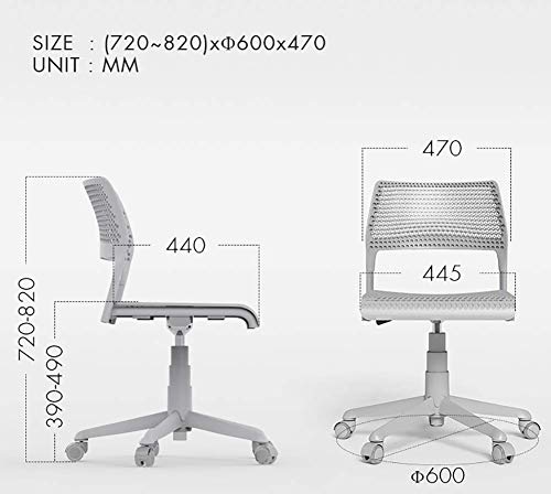 XCTLZG Silla de Oficina Silla móvil Silla giratoria pequeña para el hogar Silla de Conferencia elevadora de Personal Simple Silla de Conferencia (Gris)