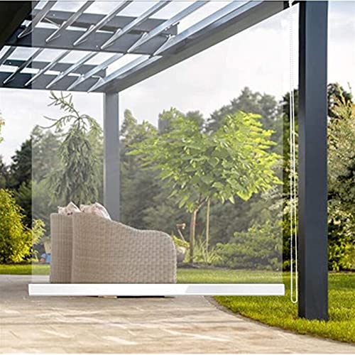 XIAOLIN Panel PVC Transparente Enrollable Exteriores, Persianas Enrollables Ventanas, Pérgola, Jardín, Balcón, Patio, Partición A Prueba Lluvia (Color : Clear, Size : W60xL80cm)