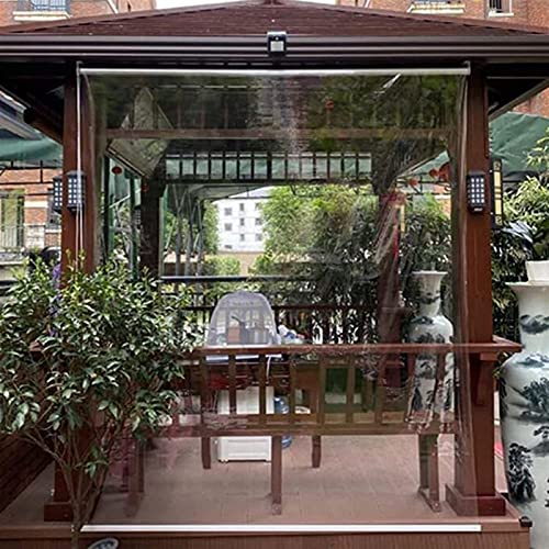 XIAOLIN Panel PVC Transparente Enrollable Exteriores, Persianas Enrollables Ventanas, Pérgola, Jardín, Balcón, Patio, Partición A Prueba Lluvia (Color : Clear, Size : W60xL80cm)