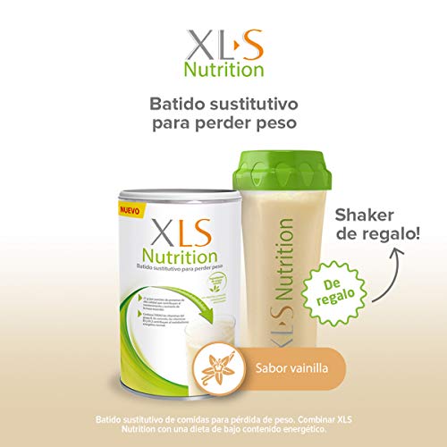 XLS Medical Nutrition + Shaker De Regalo - Batido Sustitutivo De Comidas Para Perder Peso - Ingredientes De Origen Natural - Contiene Todas Las Vitaminas Del Grupo B - Sin Gluten - 400 G, Vainilla