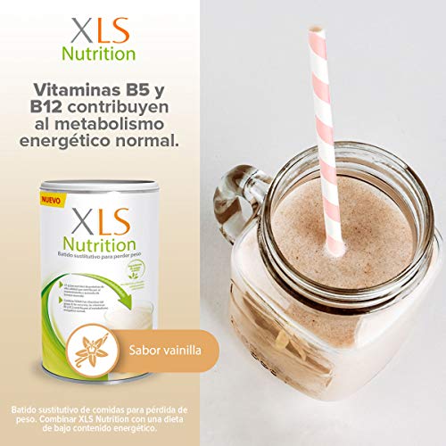 XLS Medical Nutrition + Shaker De Regalo - Batido Sustitutivo De Comidas Para Perder Peso - Ingredientes De Origen Natural - Contiene Todas Las Vitaminas Del Grupo B - Sin Gluten - 400 G, Vainilla