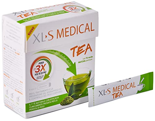 XLS Medical Tea Matcha Premium - Tratamiento para Perder Peso a base de Té Verde - Capta 28% de la Grasa Ingerida (1) - 30 Sticks