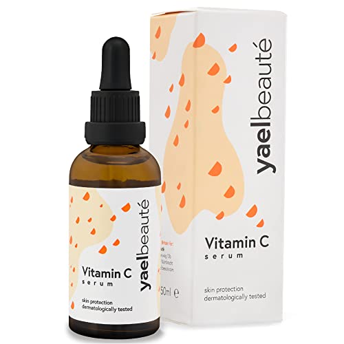 YAEL BEAUTÉ Serum facial de vitamina C y ácido hialurónico ● hecho en el reino unido ● Serum vitamina C antioxidante 99% natural ● Suero antienvejecimiento y antiarrugas vegano ● 50ml