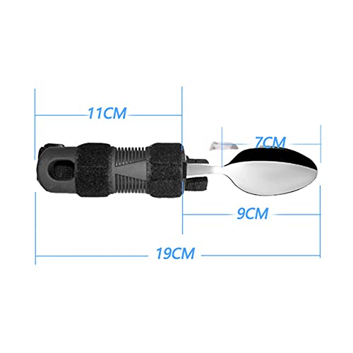 YAFEE Ancianos Discapacidad Antivibración Ayuda para Comer Vajilla Cuchillo De Fácil Agarre Cuchara Tenedor Utensilios Ayuda para Comer Adaptable Juego De Cubiertos para Artritis De Parkinson,Spoon