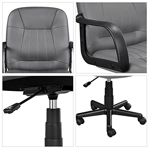 Yaheetech Silla Oficina Giratoria Ergonómica Silla Racing Altura Ajustable para Escritorio Estudio Silla de Ruedas Gris