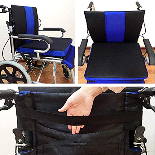 YAOBAO Cojín para Silla de Ruedas Cojín antiescaras, Asiento Trasero y Asiento Almohadilla para el Alivio del Dolor de Espalda Ciática y Dolor en el Hueso de la Cola Soporte Corporal (Azul)