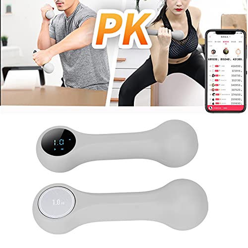 Yinhing Mancuernas De Yoga, Mancuernas, Juego De Pesas De Mano, Mancuernas De Ejercicio Inteligente, Mancuernas Profesionales, Mancuernas para Adelgazar, Campana con Pantalla LCD(Gris)