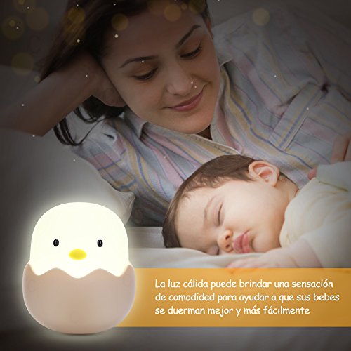 YISSVIC Luz Nocturna Bebé Lámpara Infantil LED Silicona Pollito Recargable Regalo para los Niños Bebés