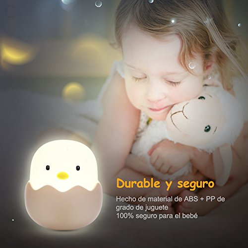 YISSVIC Luz Nocturna Bebé Lámpara Infantil LED Silicona Pollito Recargable Regalo para los Niños Bebés