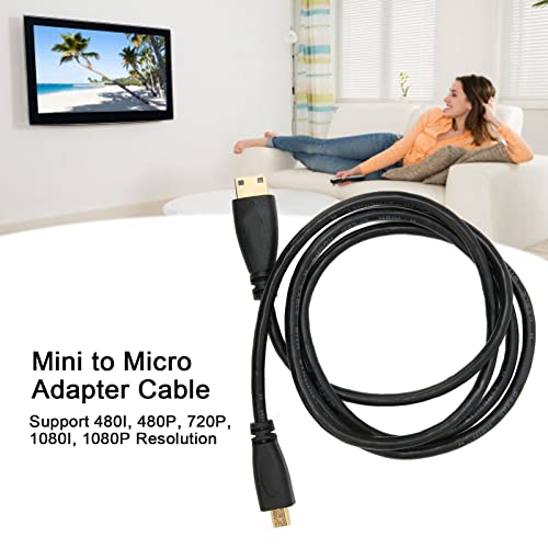 Yoidesu Cable Adaptador Mini a Micro, Cable de Interfaz Portátil Multimedia de Alta Definición Cable Mini Adaptador Ligero de Pequeño Volumen