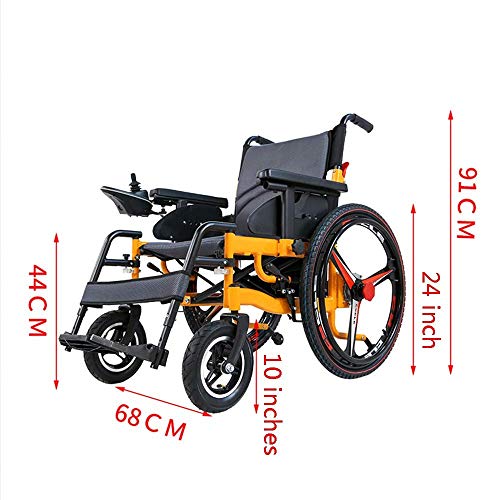YOLANDE Silla de Ruedas eléctrica eléctrica Plegable con batería de polímero de Iones de Litio (Controlador del Lado Derecho)
