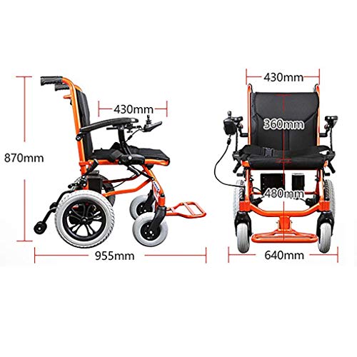 YQTXDS Silla de Ruedas eléctrica de Aluminio Plegable Motores Ligeros portátiles sin escobillas Batería de Litio Doble Dri (Silla de Ruedas)