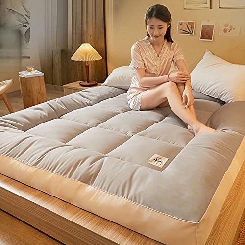 YRRA Colchon Tatami Japones Suelo Plegable Espesar Colchón Acolchado Estera para Dormir Tatami De Piso Colchón Espuma De Memoria Respirable Colchón De Futón, para Dormir Viaje,A:Khaki,150x200cm