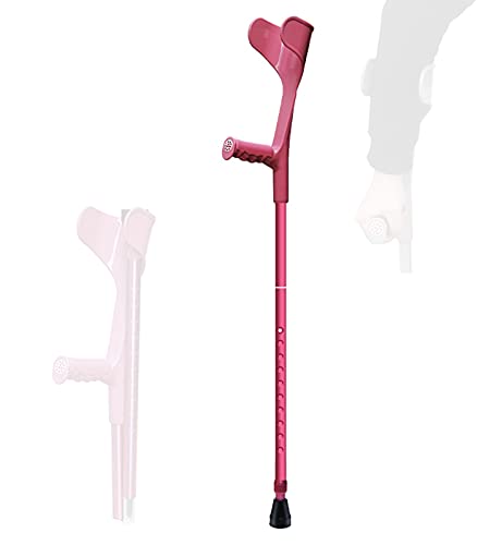 YXW Muletas de antebrazo Ajustables con puño anatómico, muletas de Codo Plegables portátiles para Adultos, Hombres, Mujeres, Bastones de aleación de Aluminio, 100 kg, Azul/Rosa/Negro