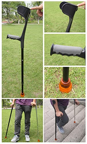 YXW Muletas de antebrazo Ligeras y Plegables (puño anatómico), muleta ergonómica Ajustable para el Brazo, bastón para Caminar con Codo para Adultos, Hombres, Mujeres, Carga 120 kg, 2 Unidades