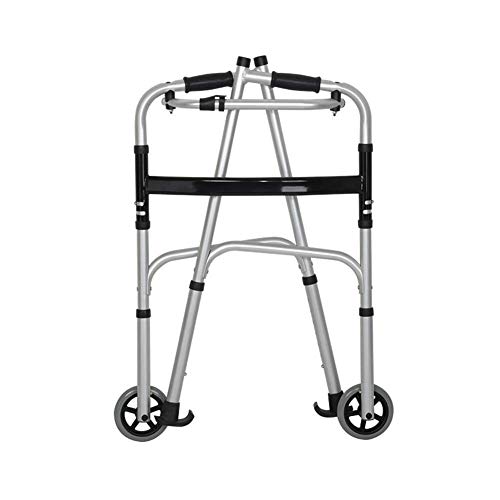 Z-SEAT Marco para Caminar Ligero Andador con Ruedas Plegable Andador de Altura Ajustable Aluminio Ayuda a la Movilidad Dispositivo para Caminar Resistente Adecuado para Pac