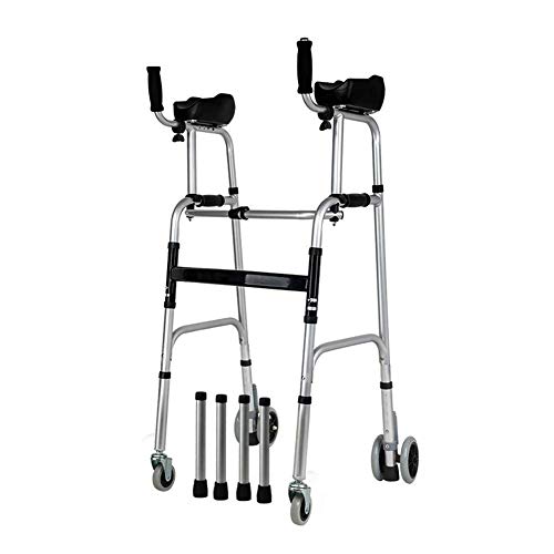 Z-SEAT Marco para Caminar Ligero Andador con Ruedas Plegable Andador de Altura Ajustable Aluminio Ayuda a la Movilidad Dispositivo para Caminar Resistente Adecuado para Pac