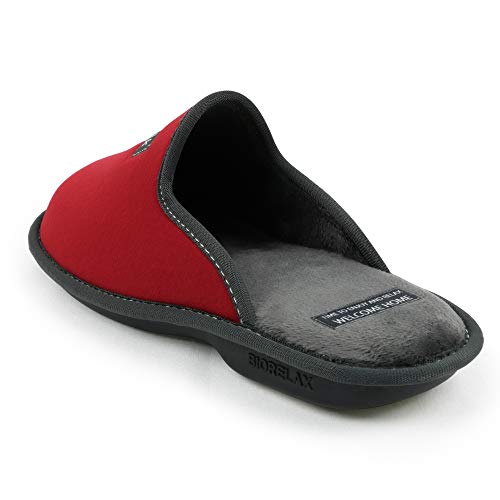 Zapatillas de Estar por casa Hombre/Mujer. Slippers para Verano e Invierno/Pantuflas cómodas, Resistentes, Transpirables y de Interior Suave. Suela de Goma Antideslizante (40 EU, Granate)