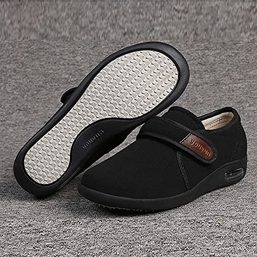 Zapatillas Ortopédica para ensanchar Ajustable,Expande el ancho. Fascitis plantar, ortopedia, deslizamiento de mujeres diabéticas,,black▁45