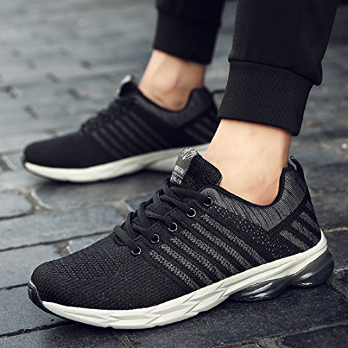 Zapatillas Running para Hombre Aire Libre y Deporte Transpirables Casual Zapatos Gimnasio Correr Sneakers Gris 43