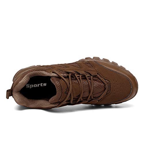 Zapatillas Trekking Hombres Calzado Mujer Senderismo Montaña Deportivas Trail Running Deporte Zapatos Antideslizante Ligeras Respirables Unisex Marrone 43