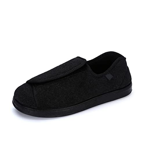 Zapato Ortopédico Velcro，Zapatos Antideslizantes De Gran Tamaño De La Abuela De La Madre Diabética Orto-Tipo, Zapatos Adecuados Para Pies Hinchados, Zapatos Anchos Y Anchos Y Cómodos-Negro_41