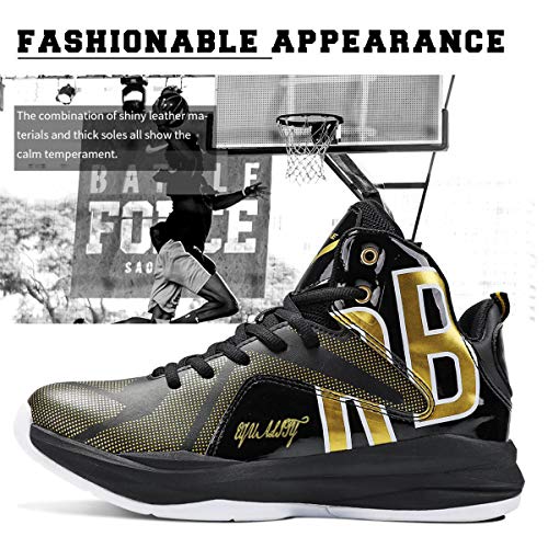 Zapatos de Baloncesto Hombre Alto para Ayudar a los Zapatos Deportivos Zapatillas para Niño,1 Gold,41 EU