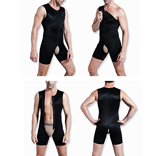 ZAYZ Fajas para Hombre Body de Liposucción, Talladora de Cuerpo Completo Compresión Adelgazante, Te Hizo Moverte con Comodidad (Color : Black, Size : XS)