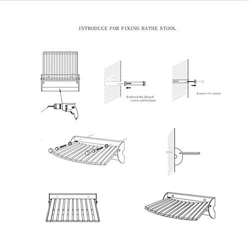 ZBYY Asiento Ducha Abatible Taburete Ducha Madera Taburete Ducha Plegable Taburete Ducha Ergonómico Antideslizante 32 * 27CM