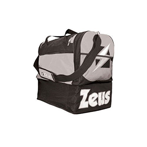 Zeus Borsa Delta Bolsa De Deporte Bolsa De Gimnasio Bolsa De Futbol Bolsa de Basket 70% Nylon 30% Poliester 48 x 50 x 27 cm Pegashop (Negro Gris Blanco)