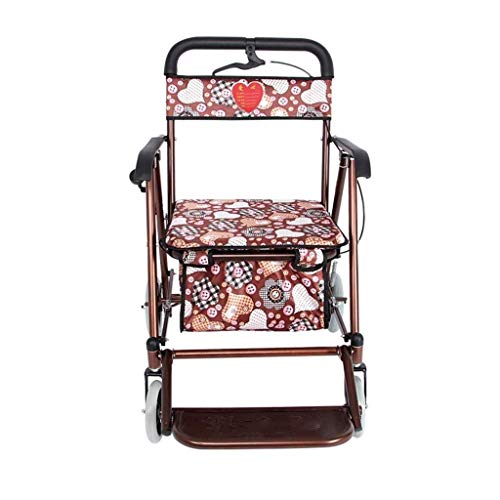 ZHANGYY El Asiento del Carrito de la Compra Plegable de scoo Antiguo Puede Tomar Cuatro Rondas para Comprar Comida y Ayudar a Empujar el Carrito pequeño para Ancianos