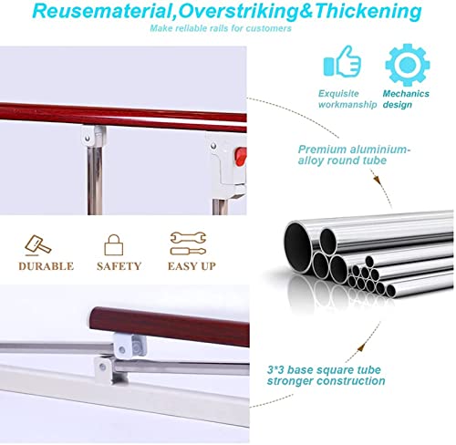 ZHBY Barandilla Cama Plegable De Viaje, (94 * 23 CM) Presione Fácilmente For Levantar, Barandilla Cama Adultos Articulada (Barandilla Roja)