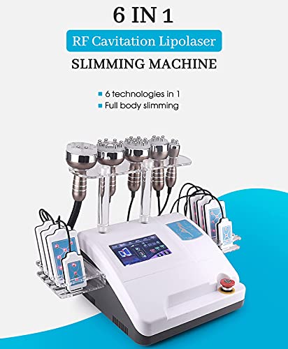 ZHJBD Worth Having - 6 en 1 RF Máquina de Adelgazamiento del Cuerpo del lipolaser de la cavitación, Equipo de Belleza para Perder Peso Bio Máquina de Adelgazamiento del vacío del Sistema 40K