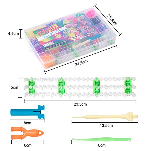 ZITFRI Pulseras de Goma Caja 6900 Bandas de Goma para hacer Pulseras 22 Colores Gomas Elasticas Bandas de Telar Kit Brazaletes para Pulseras con Herramienta de Telar, Juego Creativo para Niños Niñas