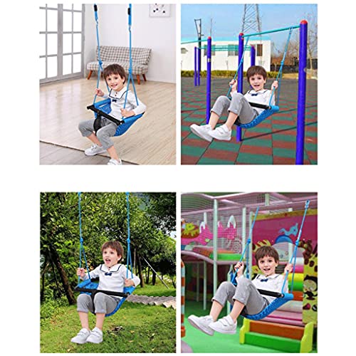 ZSP Columpio de columpio 3 en 1 para niños, bebés, niños pequeños, con cuerdas ajustables para columpio interior al aire libre (color azul)