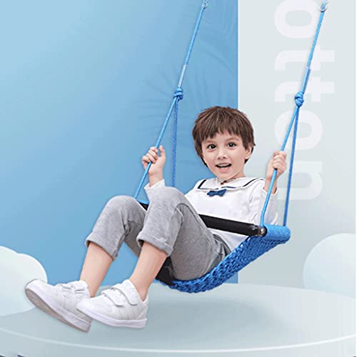 ZSP Columpio de columpio 3 en 1 para niños, bebés, niños pequeños, con cuerdas ajustables para columpio interior al aire libre (color azul)